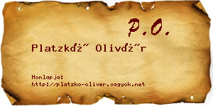 Platzkó Olivér névjegykártya