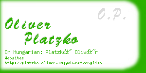 oliver platzko business card